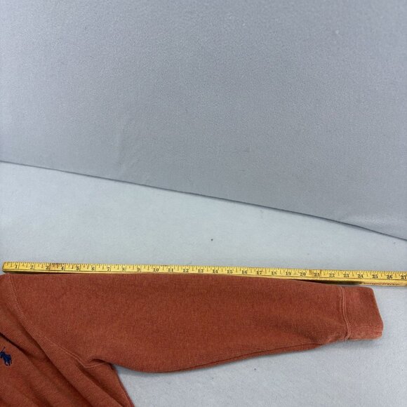 Polo by Ralph Lauren Sweater Mens Large Turtleneck‎ Orange Cotton 1/4 Zip Knit - Picture 9 of 11